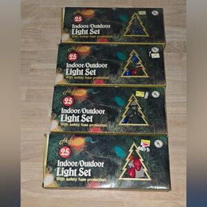Lot 4 Vintage Hofert's 25 C7 Multi-Color Indoor Outdoor Christmas Light Sets